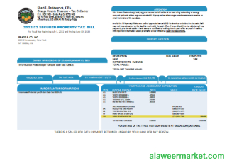 County of Orange California property tax business bill, SCR